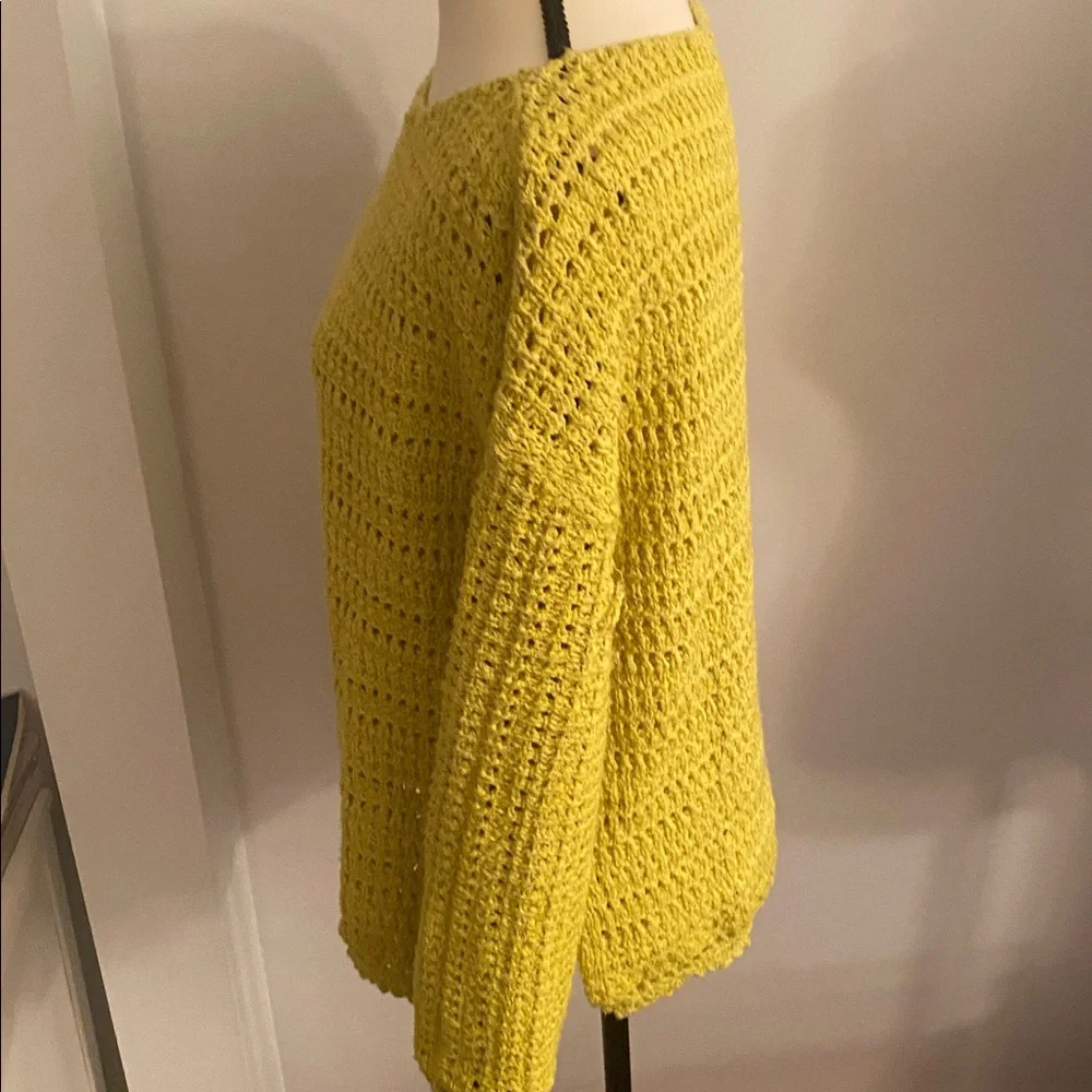 Anthropologie size small lime green cable knit sweater - Picture 5 of 9